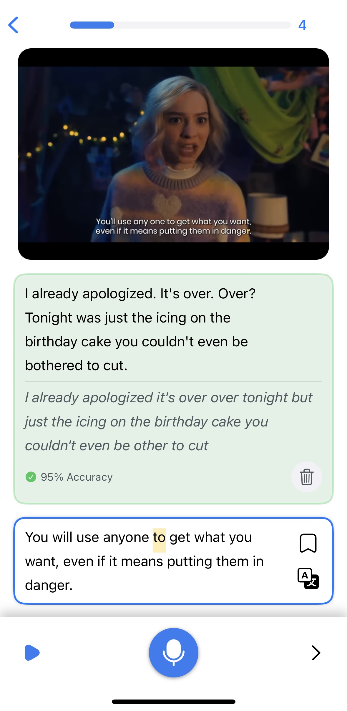 Speak Pro - sample shadowing lesson